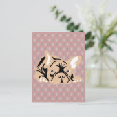 Bulldog-Rose Postkarte (Stehend Vorderseite)