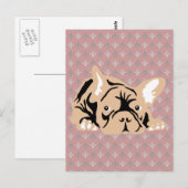 Bulldog-Rose Postkarte (Vorne/Hinten)