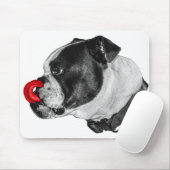 Bulldog-Rot-Akzent-Mauspad Mousepad (Mit Mouse)