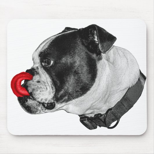 Bulldog-Rot-Akzent-Mauspad Mousepad (Vorne)