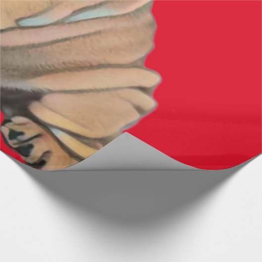 Bulldog Rot Geschenkpapier (Ecke)