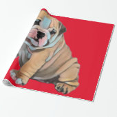 Bulldog Rot Geschenkpapier (Ungerollt)