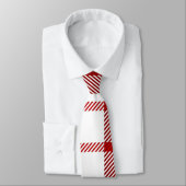 Bulldog Rot und Weiß Karierte Weihnachten Krawatte (Gebunden)