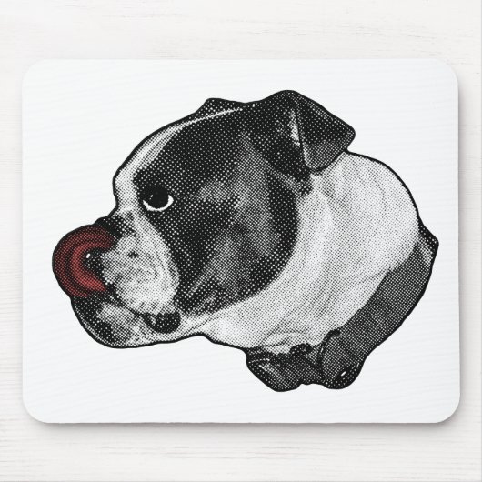Bulldog Ruby Schreibtisch Mousepad (Vorne)