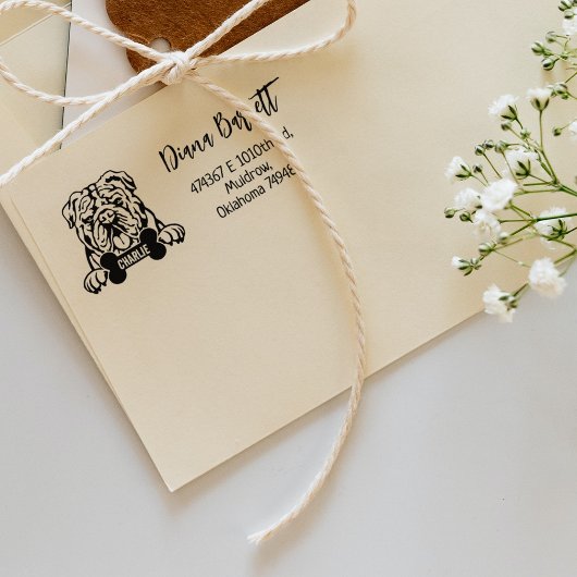 Bulldog-Rücksendeadresse, Hundezucht Gummistempel