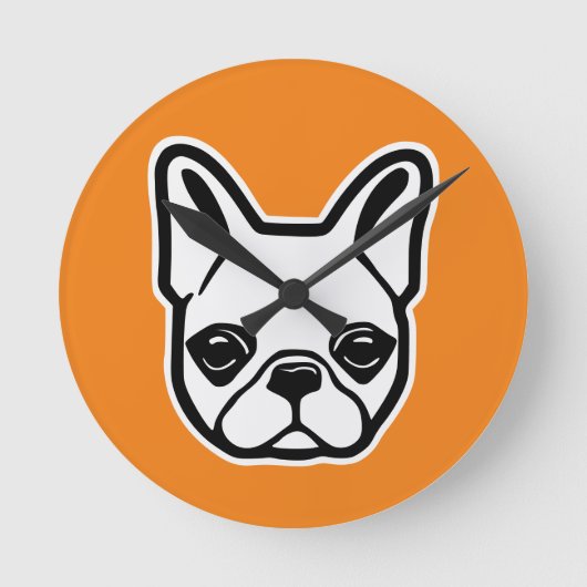 Bulldog Runde Wanduhr (Vorderseite)