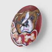 Bulldog Runde Wanduhr (Winkel)
