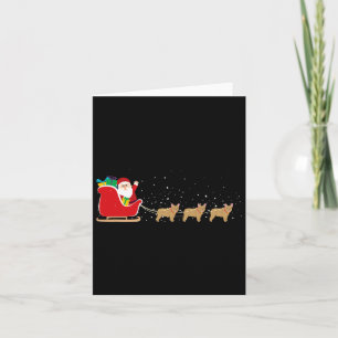 Bulldog Santa Christmas Sleigh - Fun Bulldog Xmas Karte