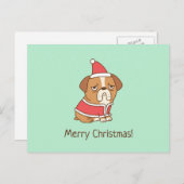 Bulldog Santa Claus Funny Frohe Weihnachts-Postkar Postkarte (Vorne/Hinten)