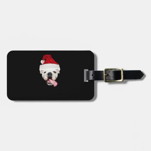 Bulldog Santa Essential T-Shirt Gepäckanhänger (Vorderseite horizontal)