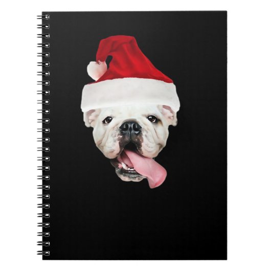 Bulldog Santa Essential T-Shirt Notizblock (Vorderseite)