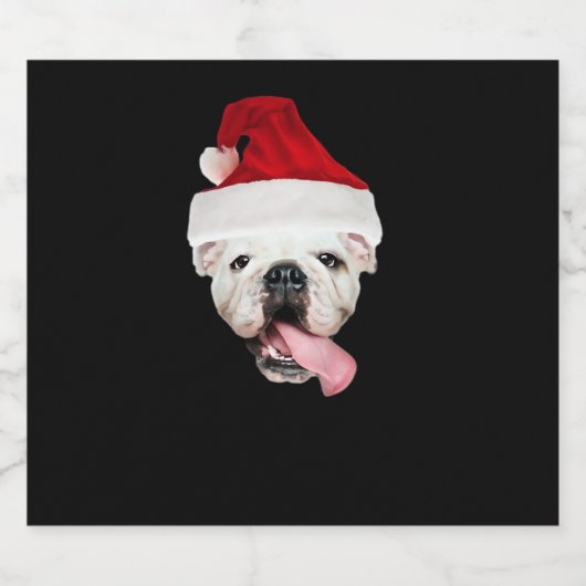 Bulldog Santa Essential T - Shirt Schaumweinetikett (Einzelnes Label)