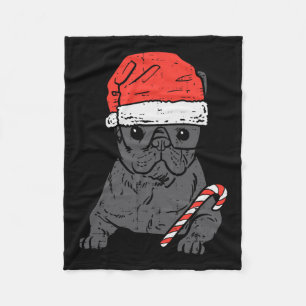 Bulldog Santa Frenchie Hund Weihnachten Weihnachte Fleecedecke