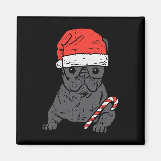 Bulldog Santa Frenchie Hund Weihnachten Weihnachte Magnet (Vorne)