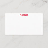 Bulldog Santa Greeting Visitenkarte (Rückseite)