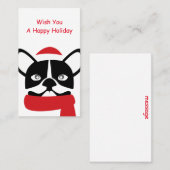 Bulldog Santa Greeting Visitenkarte (Vorne/Hinten)
