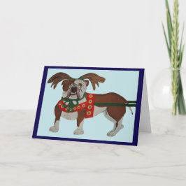 Bulldog Santa's Rentiere Karte