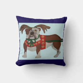 Bulldog Santas Rentiere Kissen