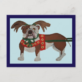 Bulldog Santa's Rentiere Postkarte
