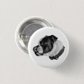 Bulldog-Schattierte Aufkleber Button (Vorne & Hinten)