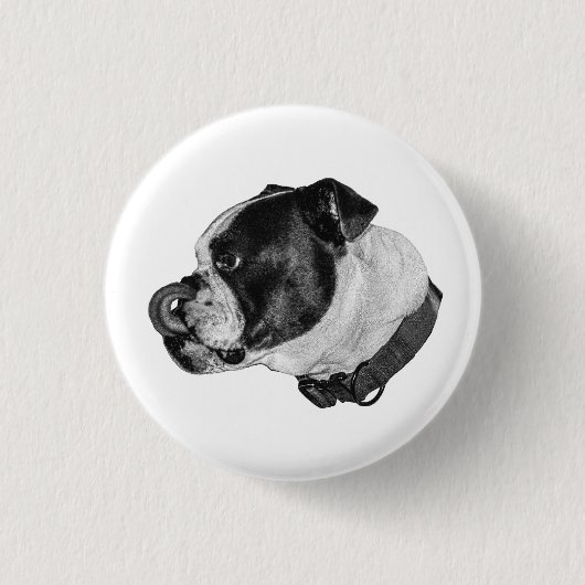 Bulldog-Schattierte Aufkleber Button (Vorderseite)