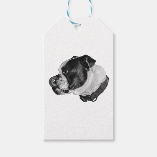 Bulldog-Schattiertes Geschenk-Tag Geschenkanhänger (Vorderseite)