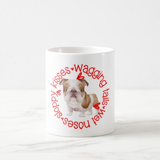 Bulldog, schlampige Küsse Kaffeetasse (Mittel)