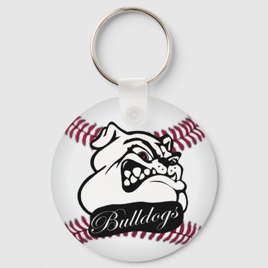 Bulldog School Team Mascot Baseball Schlüsselanhänger (Vorderseite)