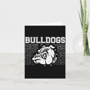 Bulldog-Schulgeist-Maskottchen Vintage-Sportfan Karte