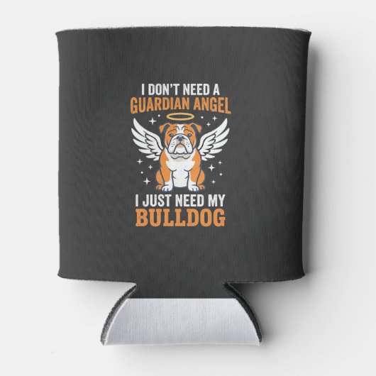 Bulldog Schutzengel Hund Dosenkühler (Vorderseite)