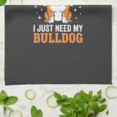 Bulldog-Schutzengel-Hund Geschirrtuch (Gefaltet)