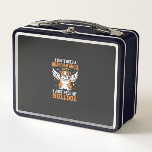 Bulldog-Schutzengel-Hund Metall Brotdose
