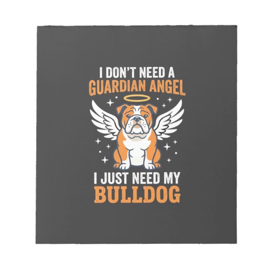 Bulldog-Schutzengel-Hund Notizblock (Vorderseite)