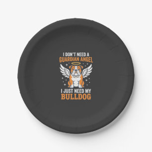 Bulldog-Schutzengel-Hund Pappteller