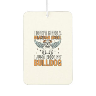 Bulldog Schutzengel Vintage Hundeliebhaber-Shirt D Autolufterfrischer