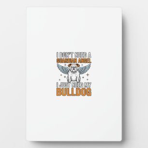 Bulldog Schutzengel Vintage Hundeliebhaber-Shirt D Fotoplatte