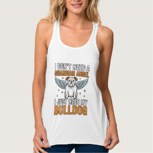 Bulldog Schutzengel Vintage Hundeliebhaber-Shirt D Tank Top