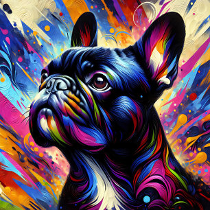 Bulldog-Schwarz-Acryl-Printwerbung   Farblich Puzzle