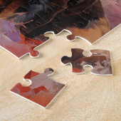 Bulldog-Schwarz-Bein-Welpe-Portrait Puzzle (Seite)