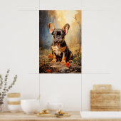 Bulldog schwarz und tan Welpe Poster (Küche)