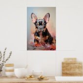 Bulldog schwarz und tan Welpe Poster (Küche)