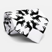 Bulldog Schwarz-Weiß-Krawatte Krawatte (Gerollt)