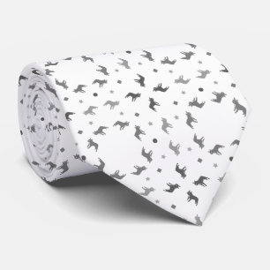 Bulldog Schwarz-Weiß-Krawatte Krawatte