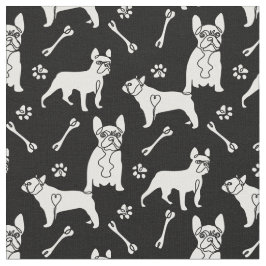 Bulldog-Schwarz-Weiß Stoff