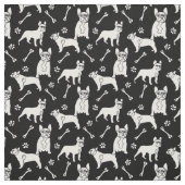Bulldog-Schwarz-Weiß Stoff (Muster)