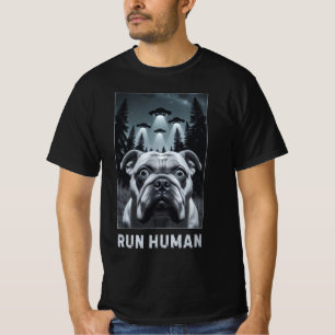 Bulldog-Selfie-UFO-Spaß-Design-Geschenk T-Shirt