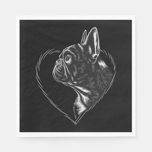 Bulldog Serviette (Vorderseite)