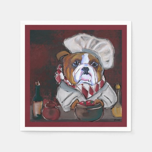 Bulldog Serviette (Vorderseite)