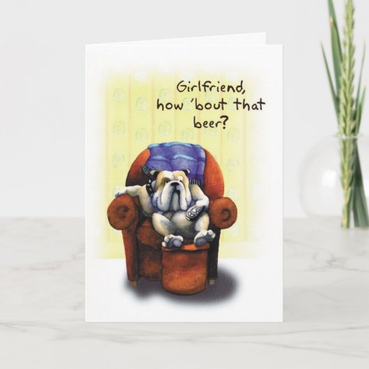 Bulldog Sessel - Funny Birthday Card Karte (Vorderseite)
