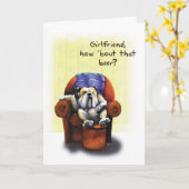 Bulldog Sessel - Funny Birthday Card Karte (Gelbe Blume)